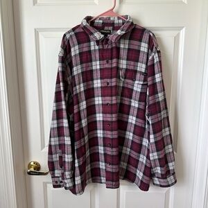 Stanley Men’s Workwear Burgundy Flannel Long Sleeve Shirt Size 3XLT
